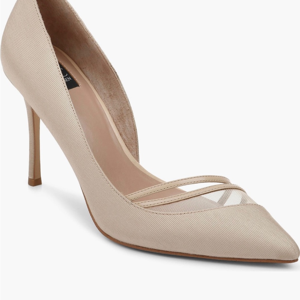 Zac Posen Cream Stiletto Heels with Crisscross Straps